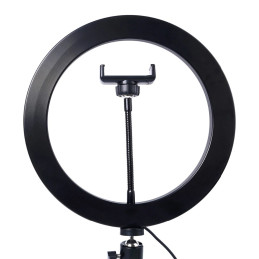 To meditation Identify Salvation Lampa Profesionala LED Circulara cu dimmer, 31 cm, 128 Led-uri, suport  telefon, stativ reglabil 1.70 m, 3200K-5600K